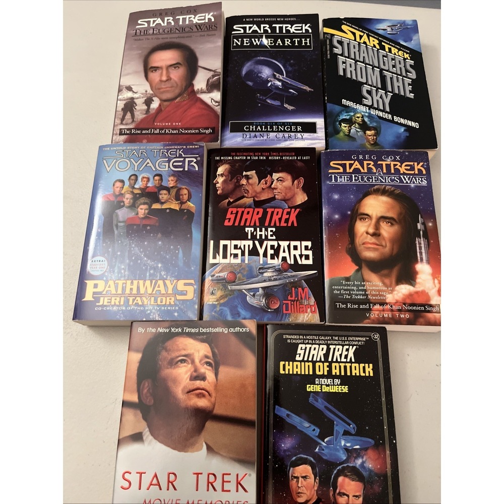 Star Trek Pocket Book Lot Of 8 Books New Earth Lost Years Pathways Chain Attack